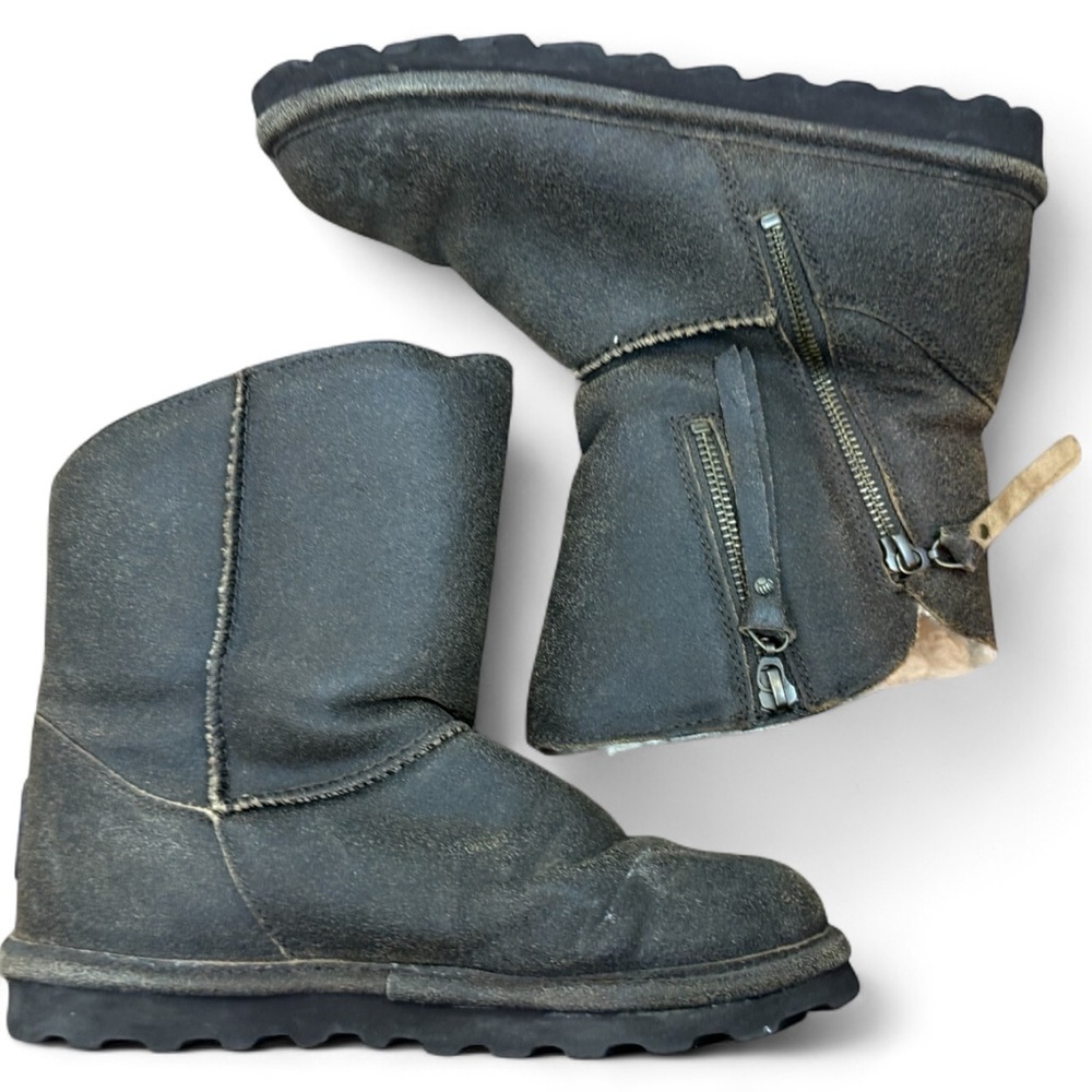 Bearpaw suede sherpa zip boots sz 6